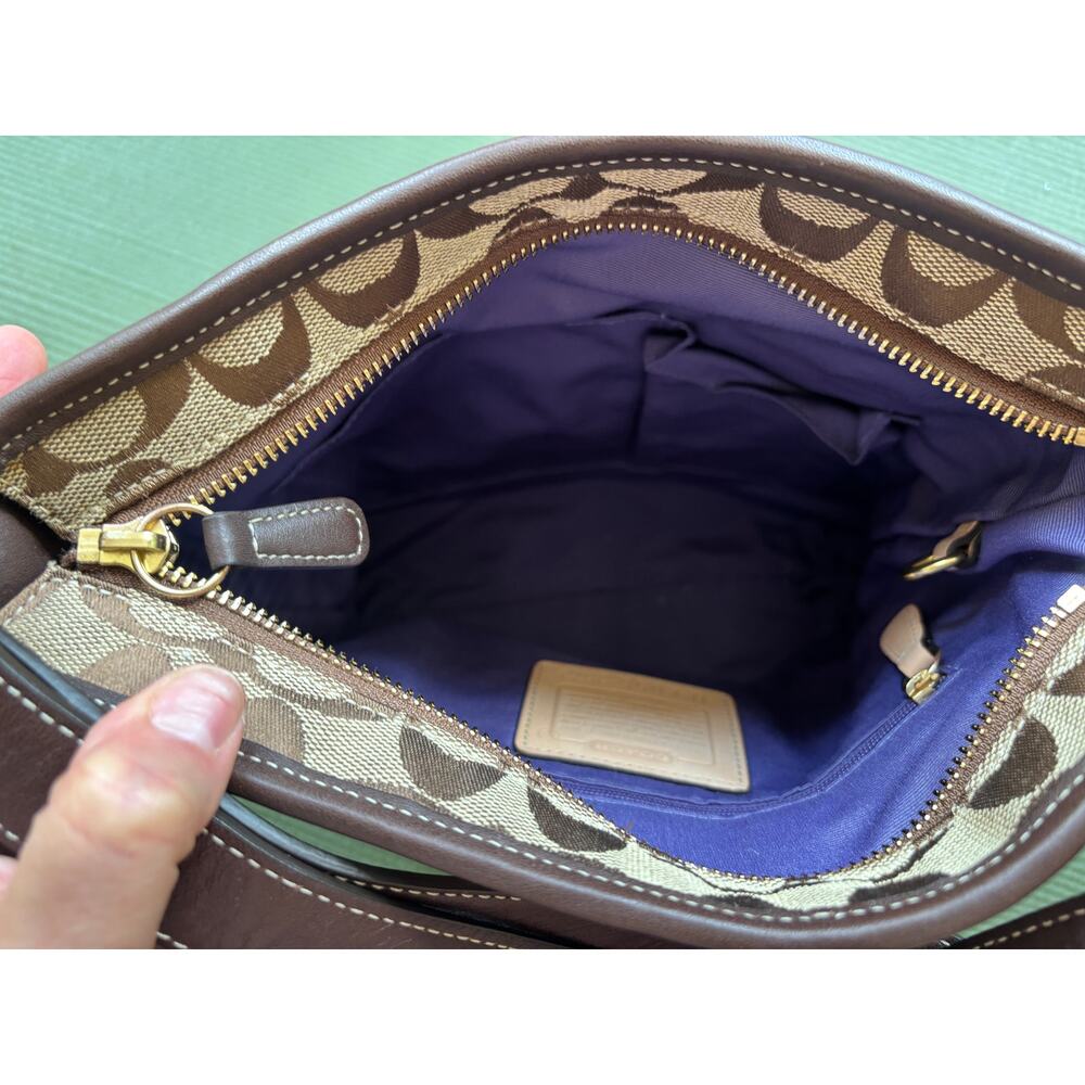 Coach Holiday Patchwork Crossbody Leather Suede Leopard Signature Duffle 3573 - Picture 4 of 7
